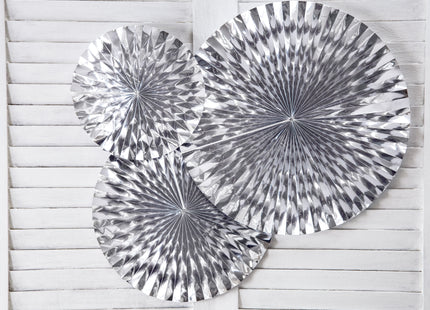 Dekofächer Metall Uni 40/32/23cm/3St. Silber