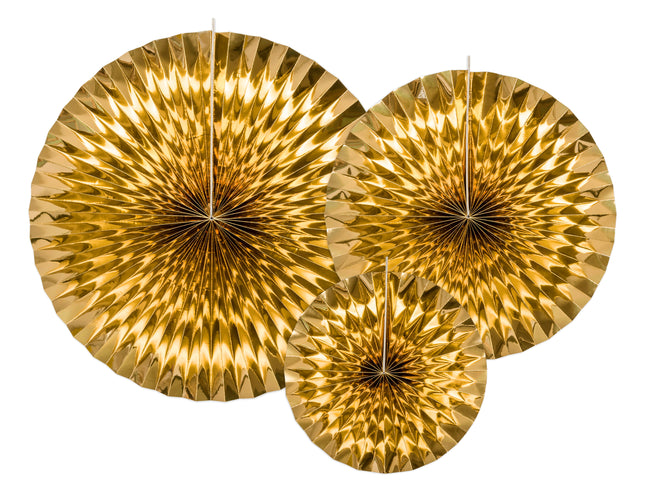 Dekofächer Metall Uni 40/32/23cm/3St. Gold