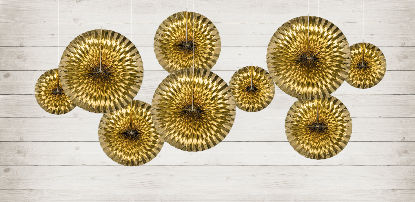 Dekofächer Metall Uni 40/32/23cm/3St. Gold