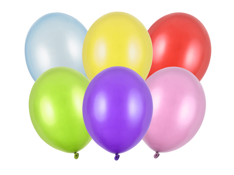 100 Stk. Luftballon Ø30cm "Uni Metallic" | Bunt