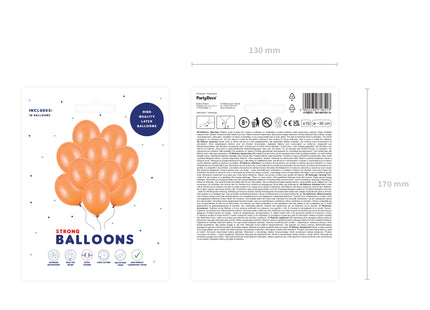 Latexballon Ø30cm "Uni Metallic" | 10 Stk. Mand. Orange