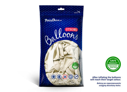 Latexballon Uni Metallic 30cmØ | 50Stk. Weiß/Pearl