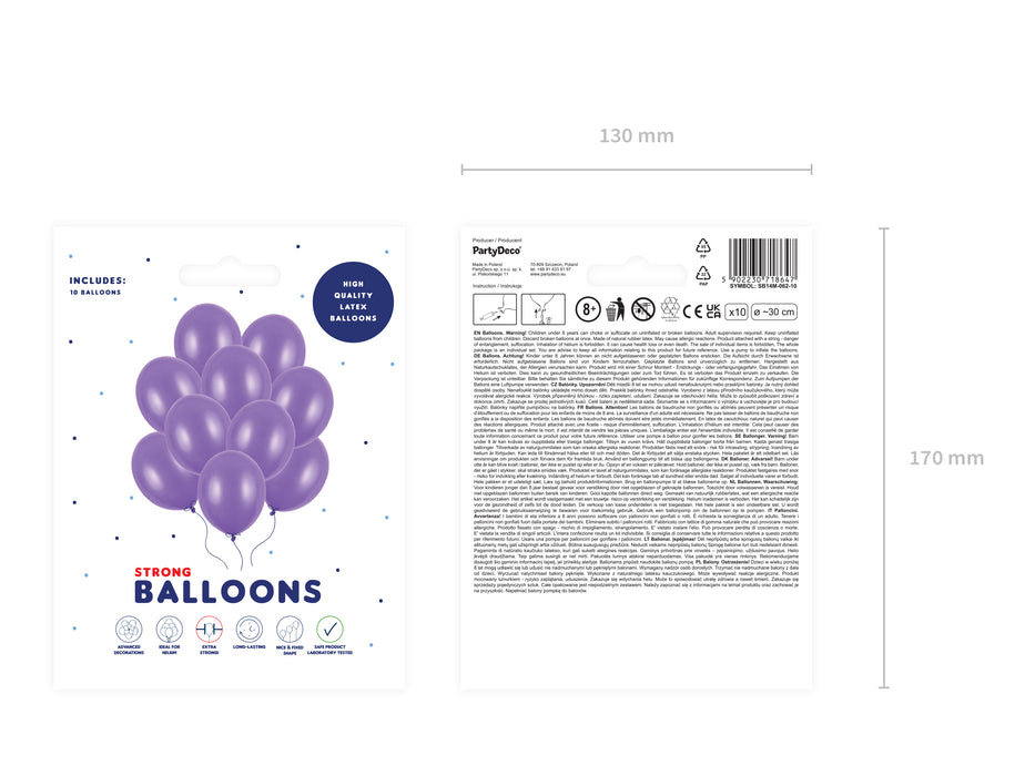 10 Stk. Luftballon Ø30cm "Uni Metallic" | Purple