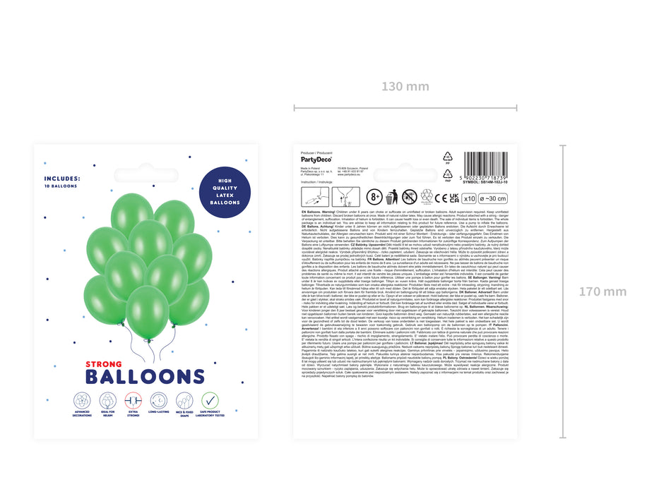 10 Stk. Luftballon Ø30cm "Uni Metallic" | Bright Green