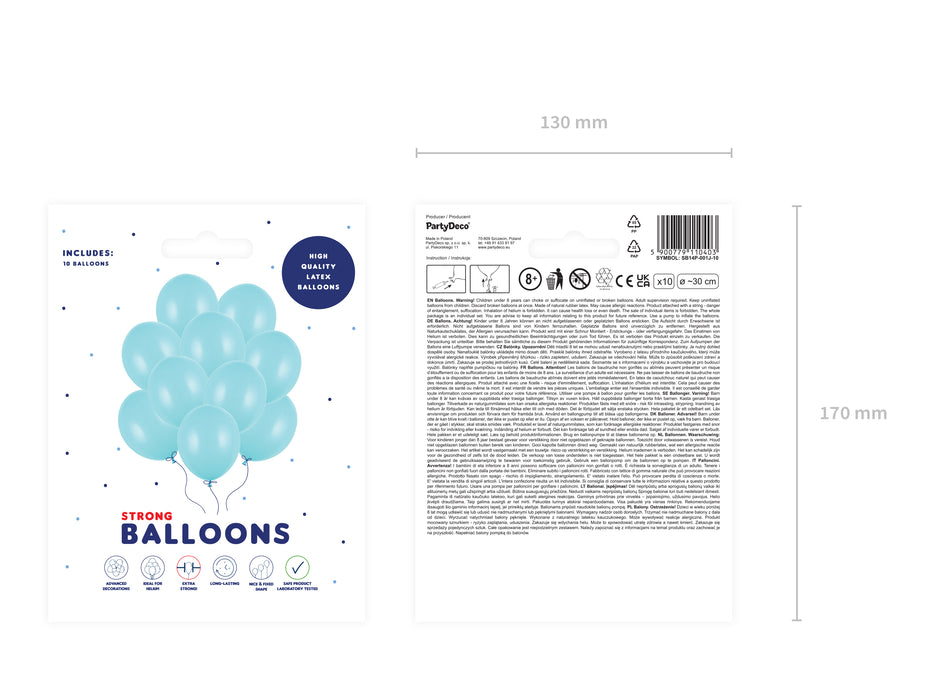 10 Stk. Luftballon Ø30cm "Uni Pastell" | Light Blue