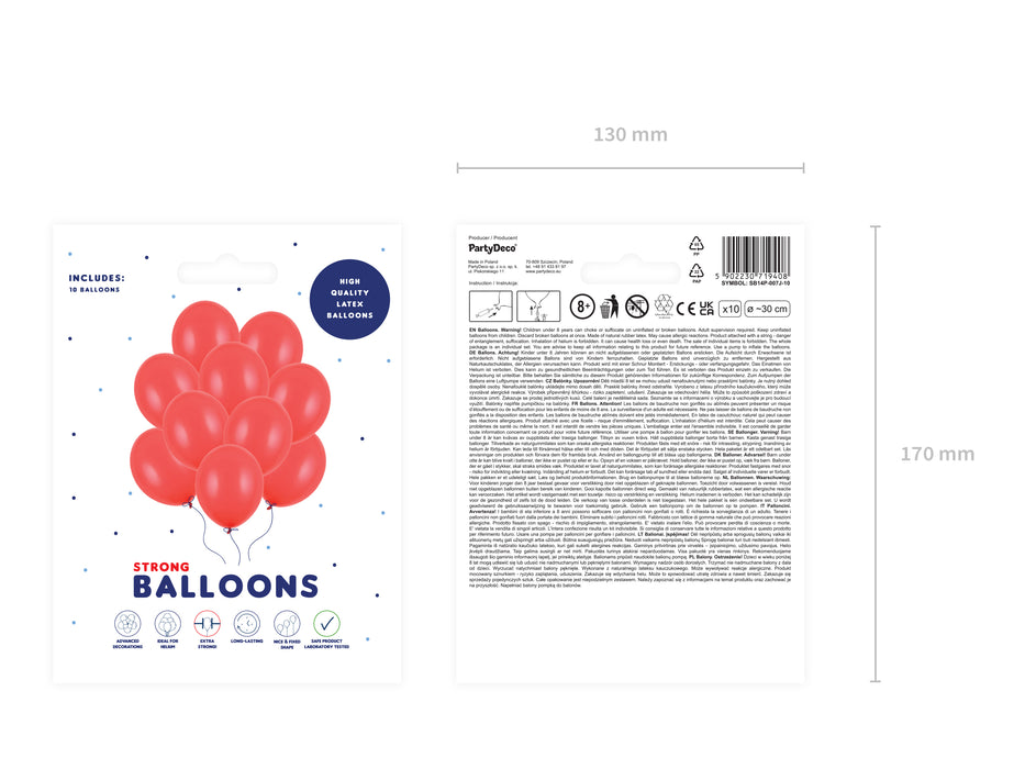 100 Stk. Luftballon Ø30cm "Unifarben" | Rot