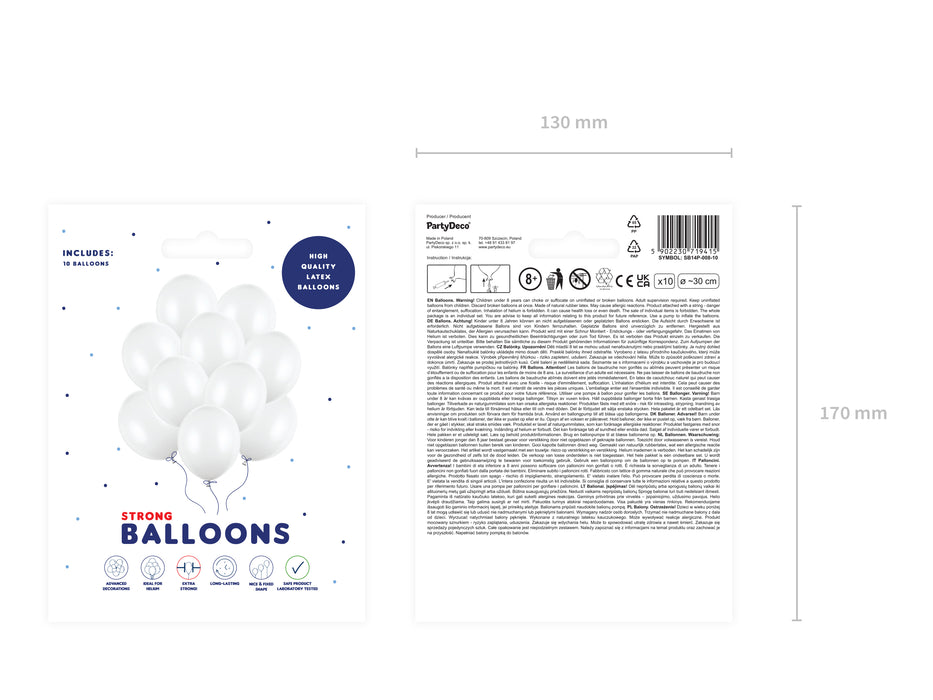 10 Stk. Luftballon Ø30cm "Uni Pastell" | Pure White