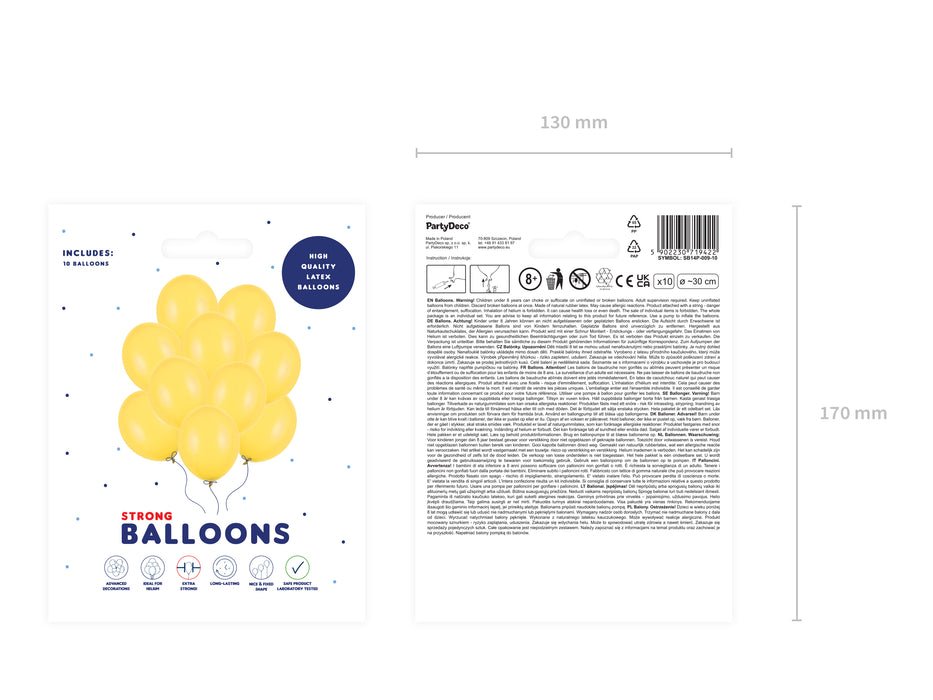 10 Stk. Luftballon Ø30cm "Uni Pastell" | Honiggelb
