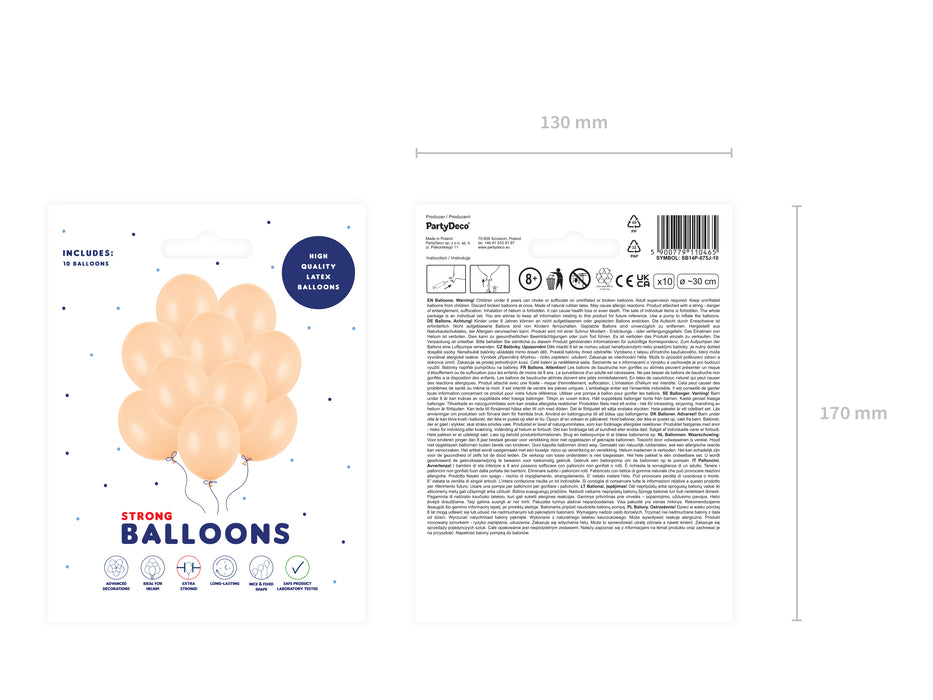 10 Stk. Luftballon Ø30cm "Uni Pastell" | Light Peach