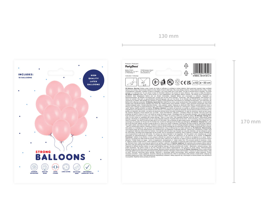 10 Stk. Luftballon Ø30cm "Uni Pastell" | Baby Pink