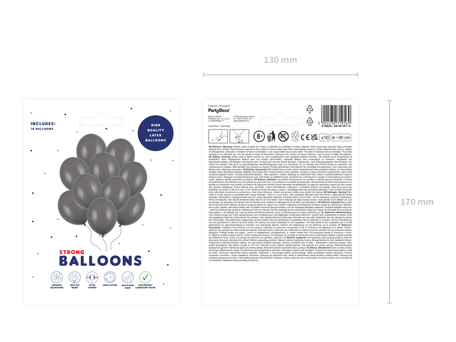 10 Stk. Luftballon Ø30cm "Uni Pastell" | Pastel Grey