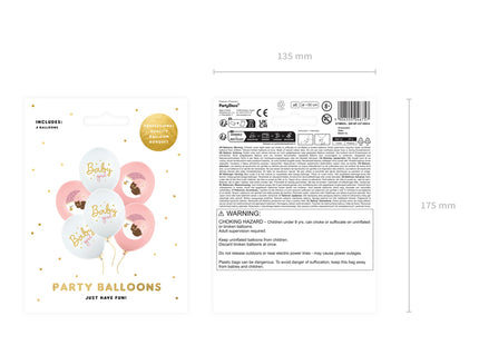 Latexballon Ø30cm "Baby Girl" | 6 Stk. - Weiß/Rosa