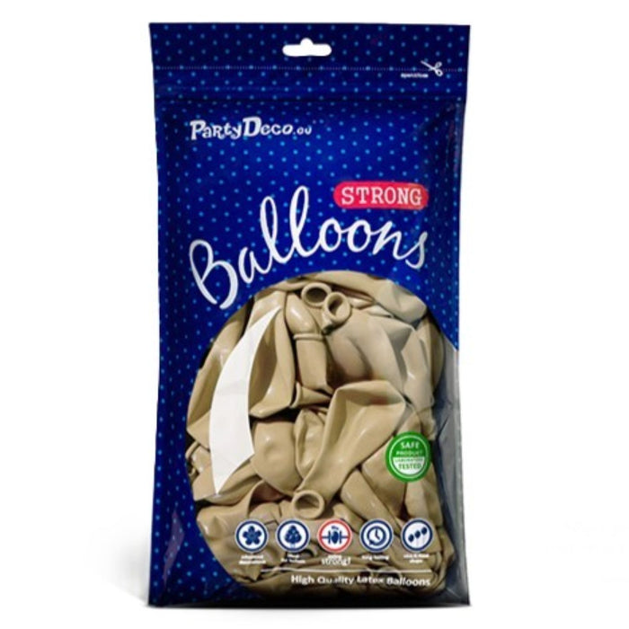 100 Stk. Luftballon Ø12cm "Uni Metallic" |  Kalt Gold