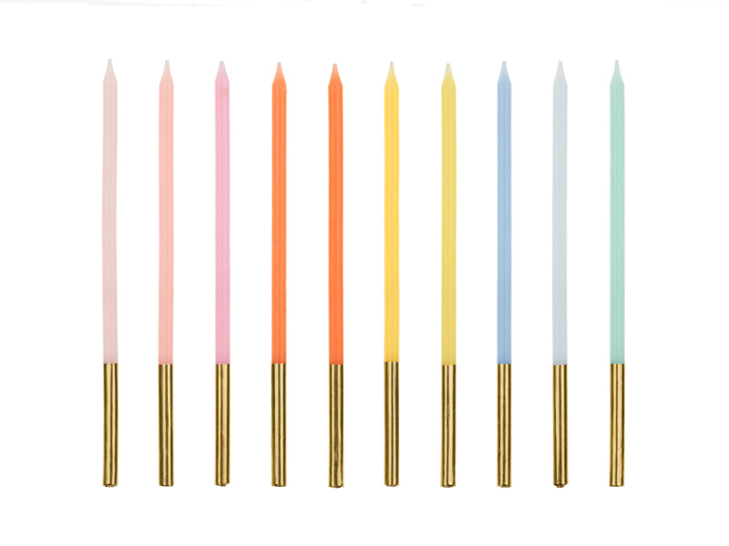 Geburtstagskerzen 14 cm | 10 Stk. - Bunt