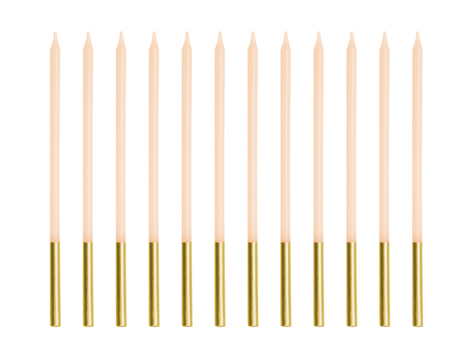 Geburtstagskerzen 14 cm | 12 Stk. - Beige