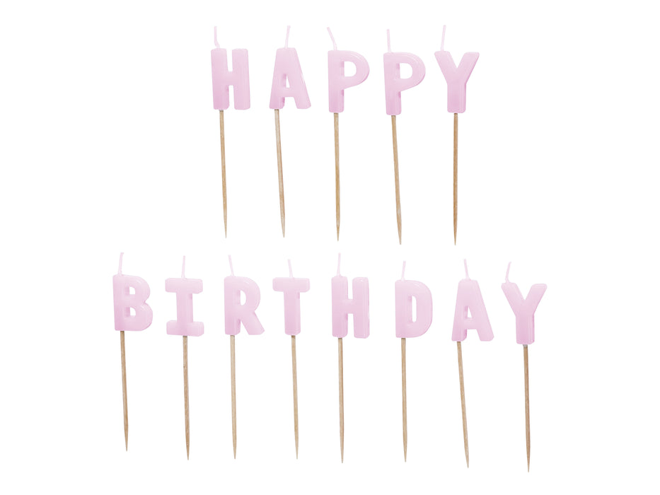 Geburtstagskerzen "Happy Birthday" 2,5 cm | Lila