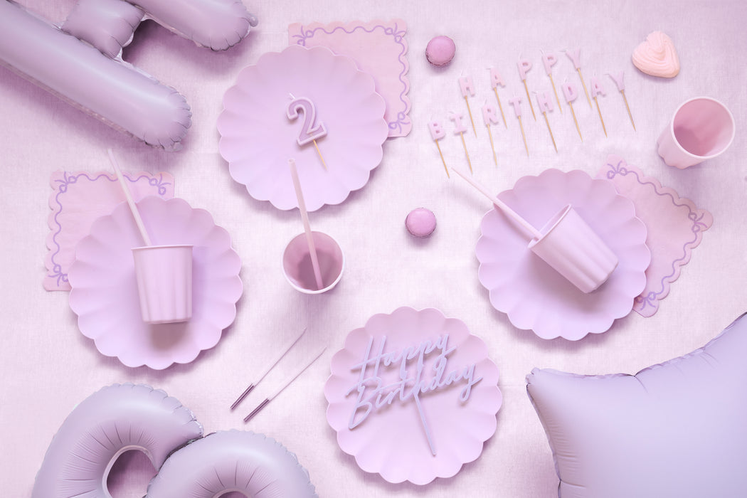 Geburtstagskerzen "Happy Birthday" 2,5 cm | Lila