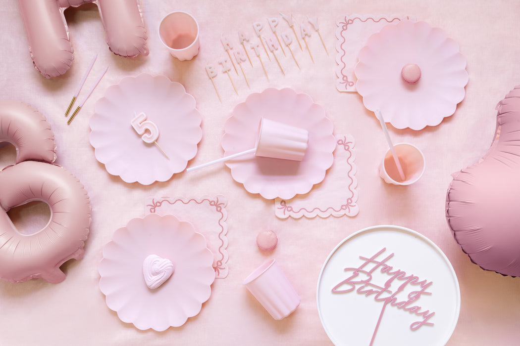 Geburtstagskerzen "Happy Birthday" 2,5 cm | Rosa