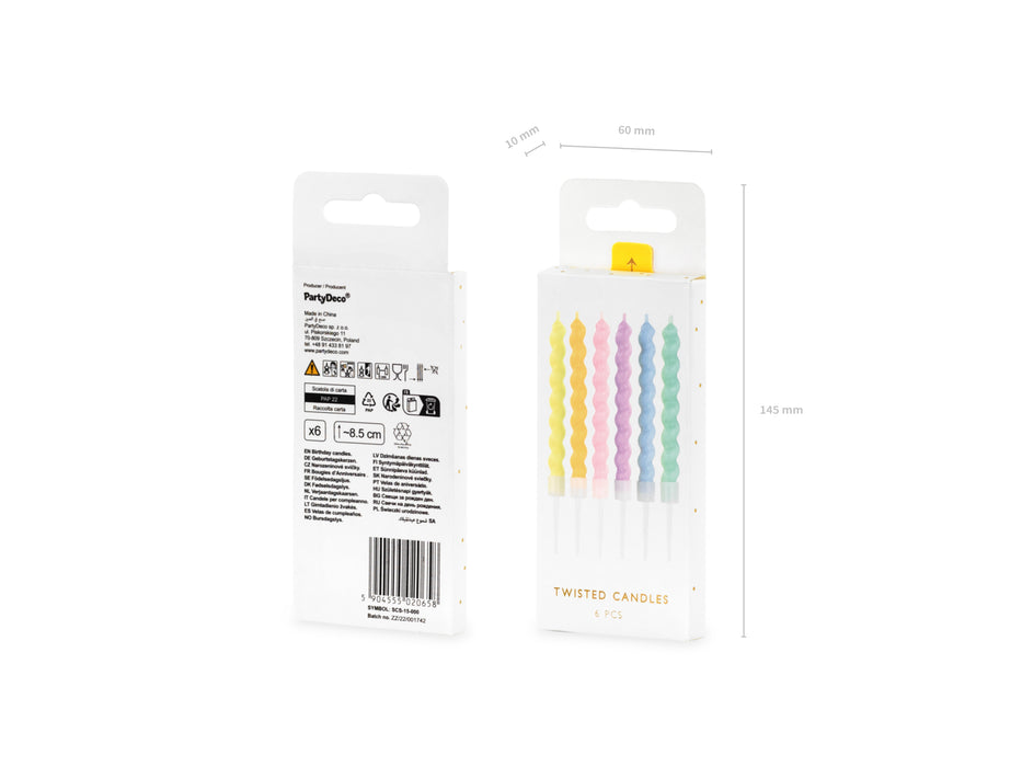 Kerzen Bunt Gedreht 8,5 cm
