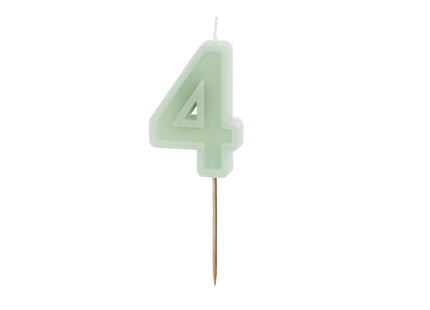Kerzenzahl #4 | 6 cm Grün