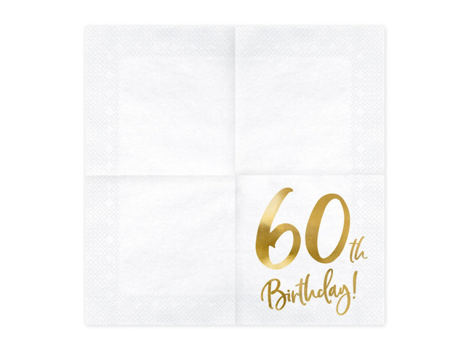 Servietten Birthday Gold 60th. 33x33cm/20St.
