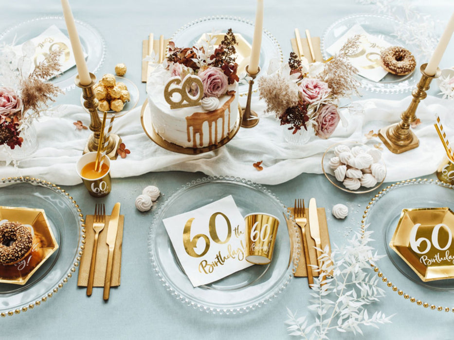 Servietten Birthday Gold 60th. 33x33cm/20St.