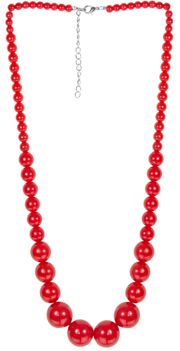 50er Jahre Perlenschmuck Set 2-tlg. - Rot | Perlenkette und Armband