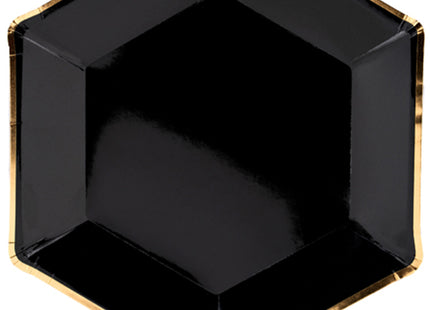6 Pappteller "Let´s celebrate" 20cm | Schwarz Gold
