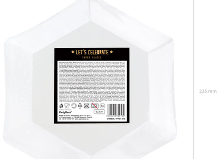 6 Pappteller "Let´s celebrate" 20cm | Schwarz Gold