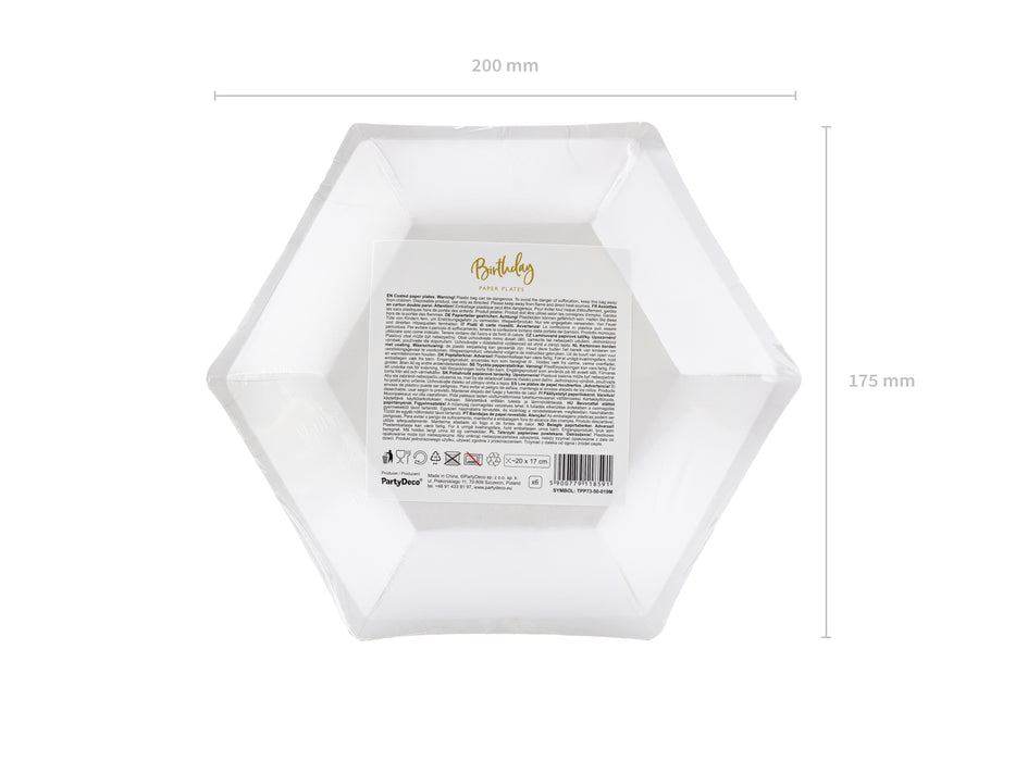 Pappteller Happy Birthday #50| Ø20cm/6Stk. Gold