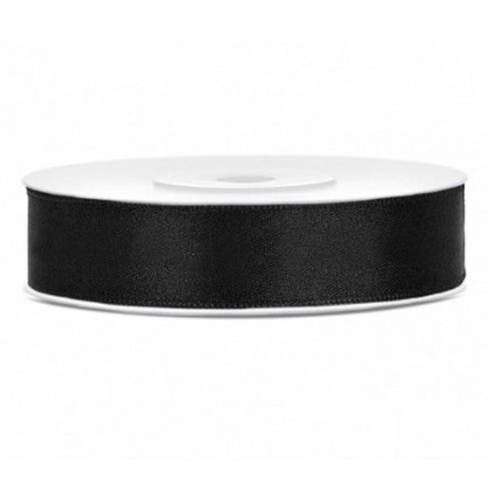 Satinband 12mm/25m | Schwarz