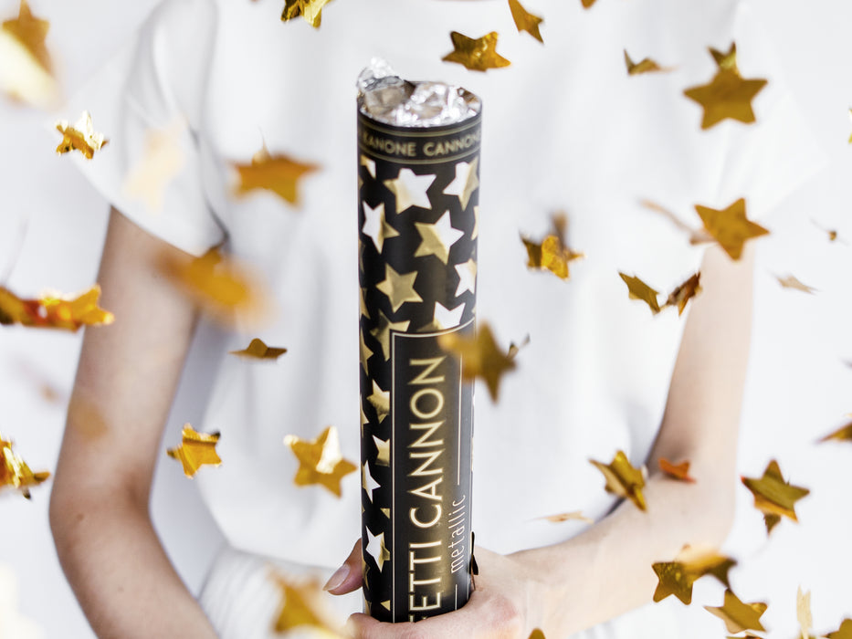 Konfettishooter Sterne | 40cm Gold