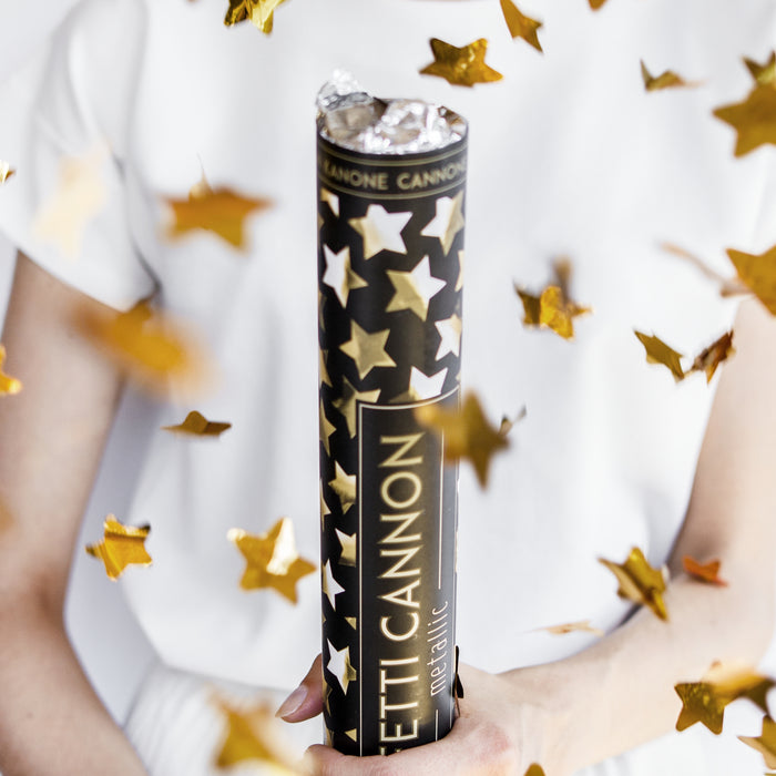 Konfettishooter Sterne | 40cm Gold