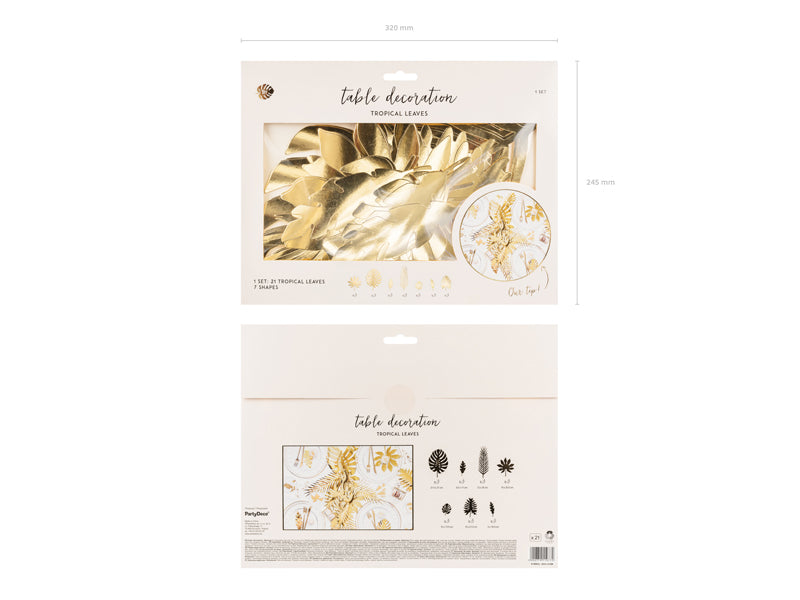 Tropische Blätter gold 21 Stück
