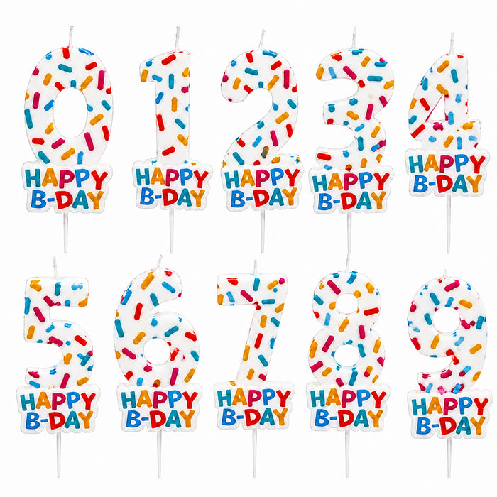Zahlenkerze Geburtstag "Cozy Sprinkles" 7 cm | Bunt