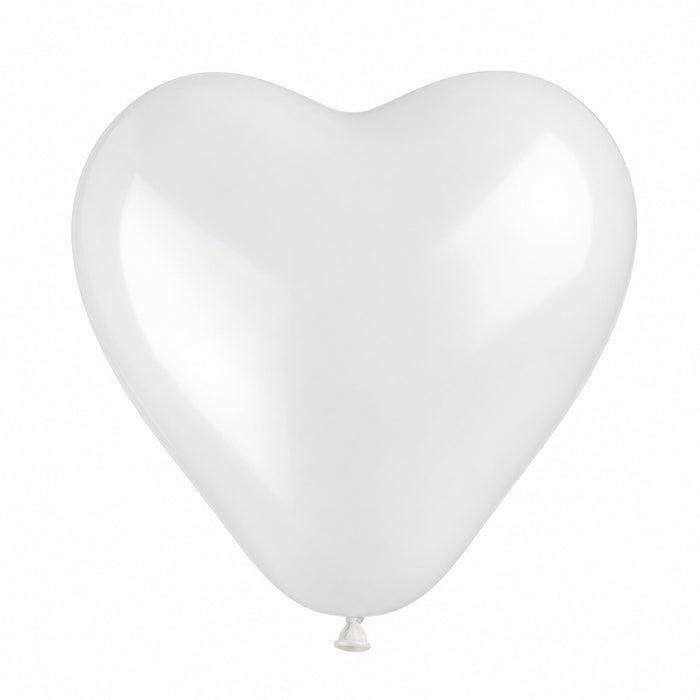 Latexballon Herz 30 cm Weiß #001 | 6 Stück