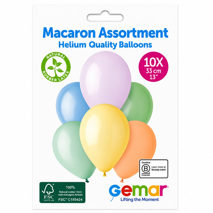 Latexballon 33 cm Macaron sortiert #111 | 10 Stück