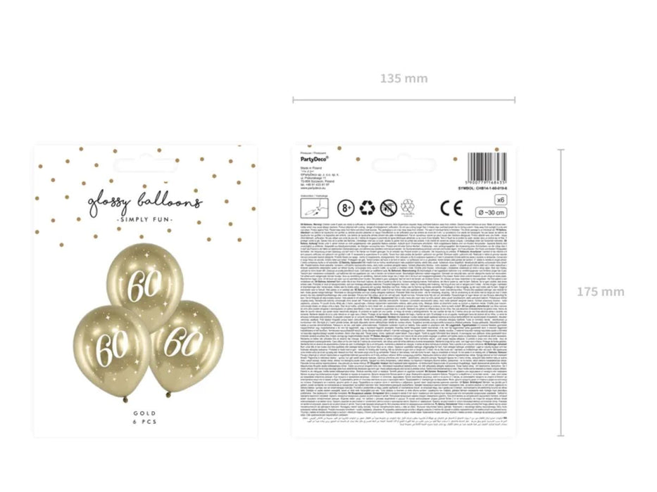 Luftballon Ø30cm "Happy Birthday" Gold | 6 Stk. #60