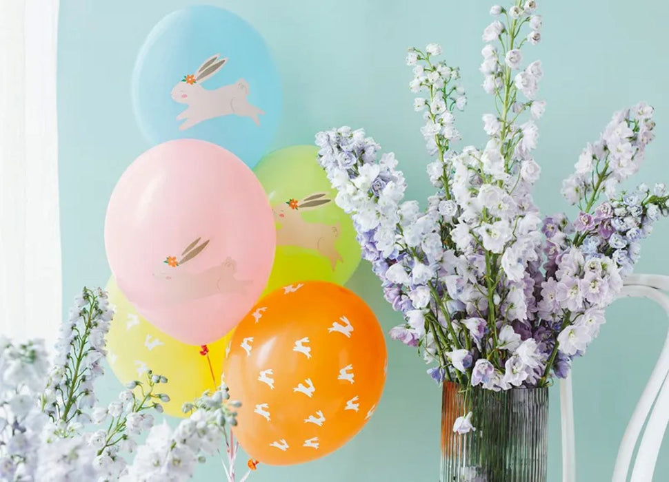 Luftballon Ø30cm "Hasenmotiv" | 7 Stk. Multicolor