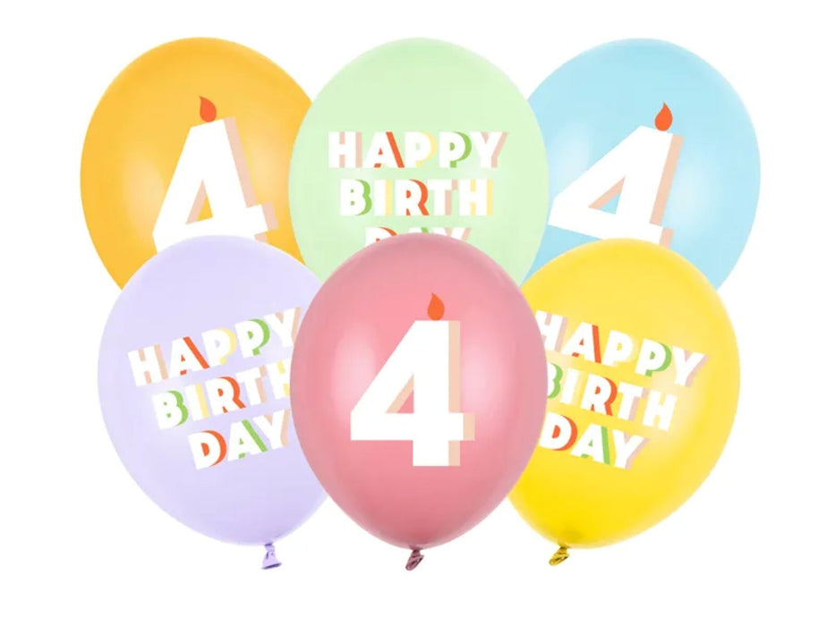 6 Stk. Luftballon Ø30cm "HAPPY BIRTHDAY" | Zahl