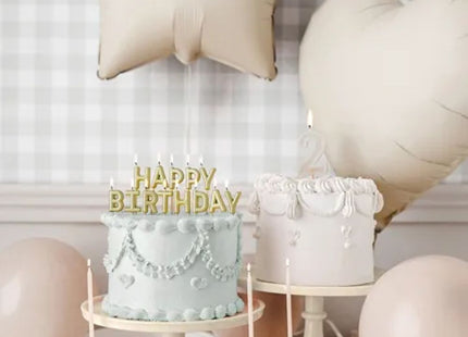 Geburtstagskerzen Happy Birthday Gold | 2,5 cm - 13 Stk.