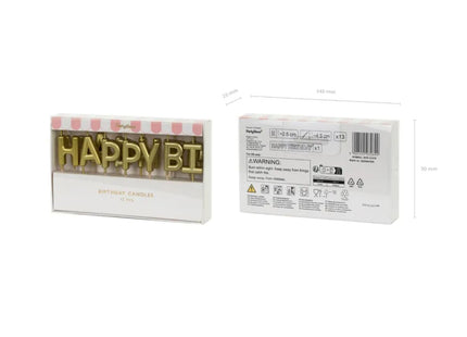 Geburtstagskerzen Happy Birthday Gold | 2,5 cm - 13 Stk.