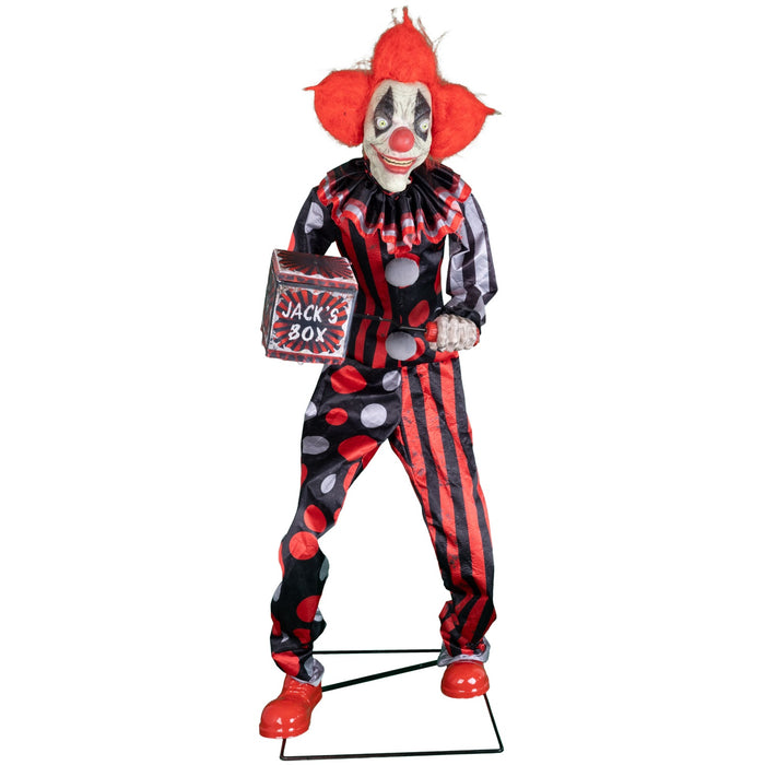 Clown "Jester Jack mit Spieldose" - Animiert |  175 cm - Halloween Dekoration