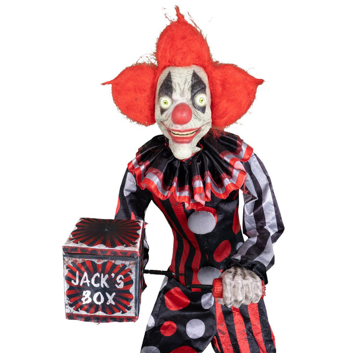 Clown "Jester Jack mit Spieldose" - Animiert |  175 cm - Halloween Dekoration