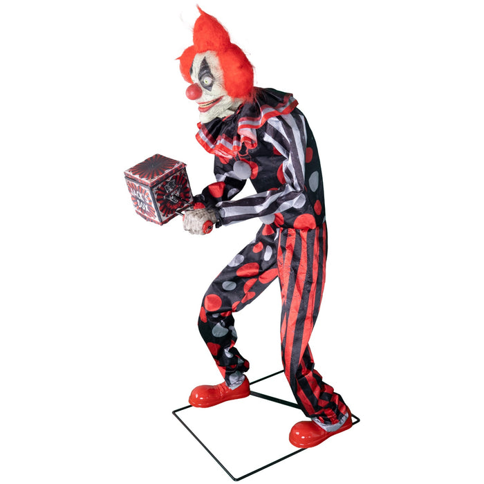 Clown "Jester Jack mit Spieldose" - Animiert |  175 cm - Halloween Dekoration