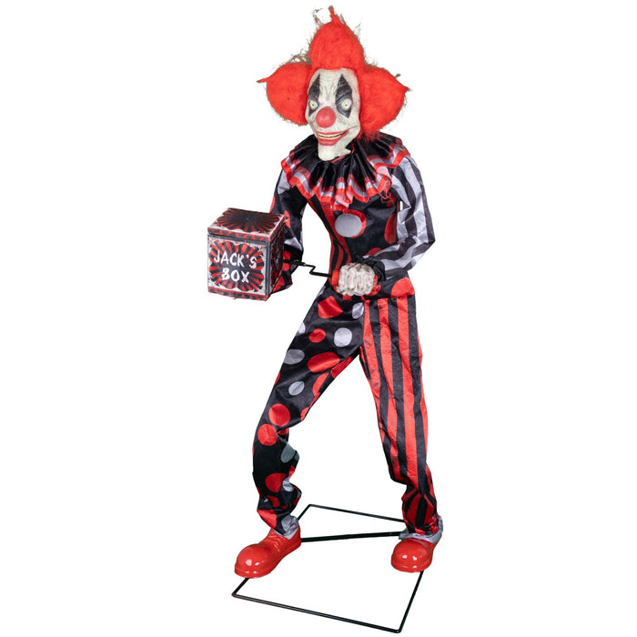 Clown "Jester Jack mit Spieldose" - Animiert |  175 cm - Halloween Dekoration