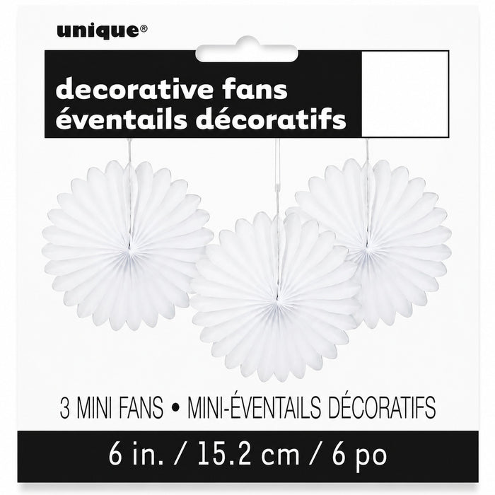 Dekofächer Uni 15cm/3 Stück | Weiß