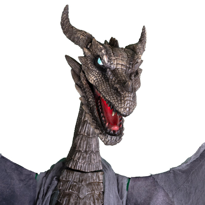 Drache mit Licht, Bewegung und Ton - 187 cm | Halloween Dekoration
