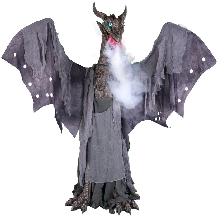 Drache mit Licht, Bewegung und Ton - 187 cm | Halloween Dekoration
