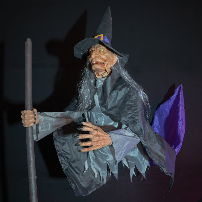 "Fliegende Hexe Willa" - Animiert | 310 cm - Halloween Dekoration